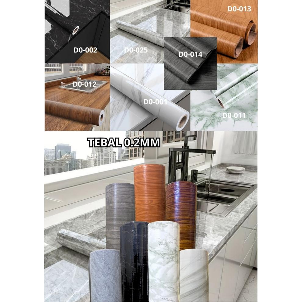 (Allthebest) PVC SHEET (Sudah ada Lem)/Deco Sheet pelapis furniture/ sticker murah pvc sheet motif