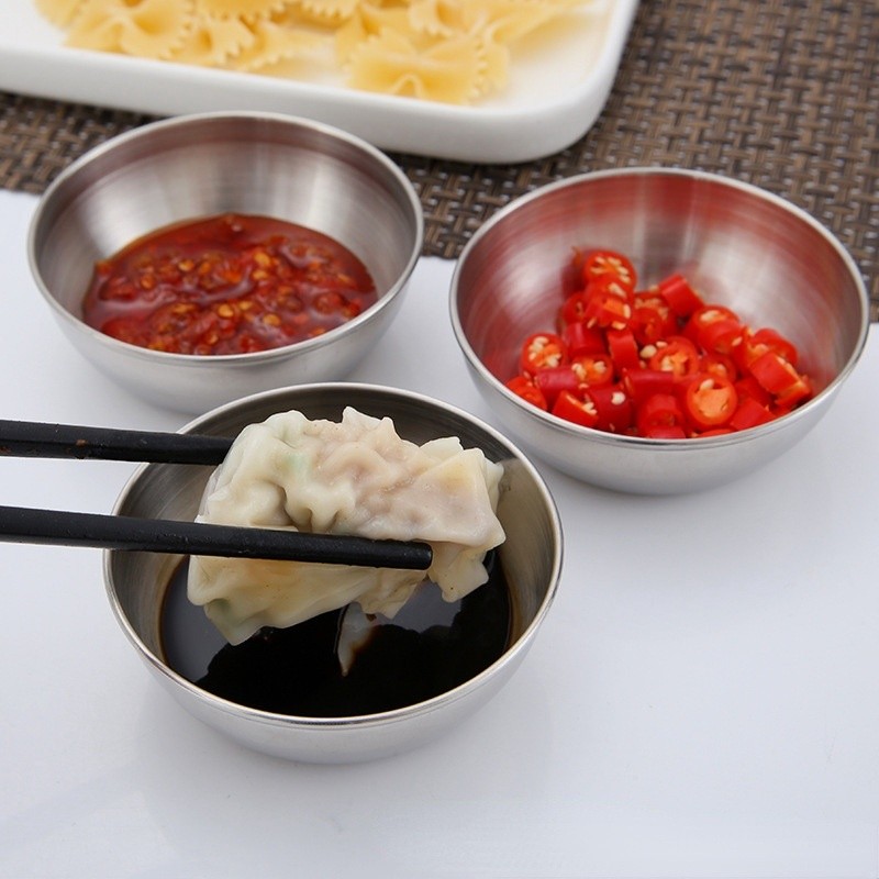 MANGKOK STAINLESS STEEL TEBAL / MANGKUK ANTI LENGKET / MANGKOK ANTI PANAS / MANGKOK KOREA DOUBLE