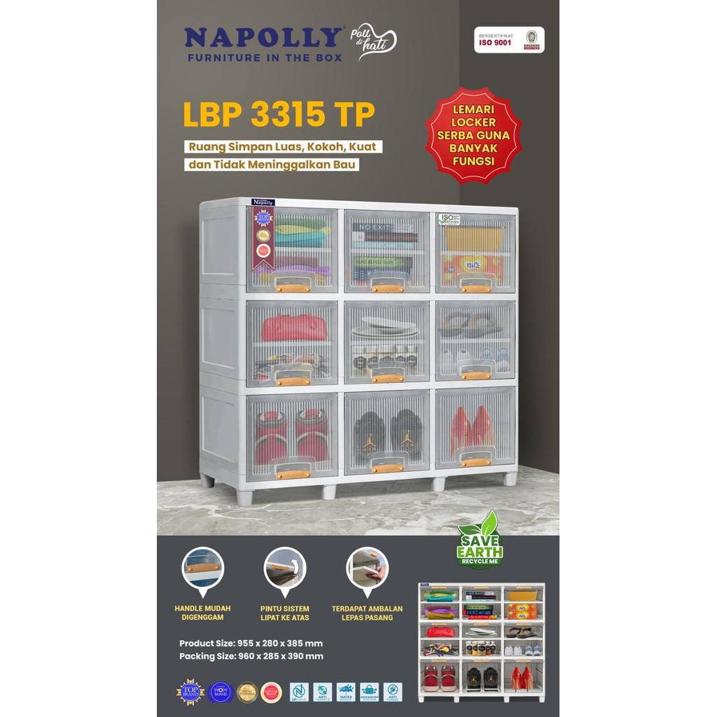 RAK SEPATU LOCKER BOX NAPOLLY PLASTIK
