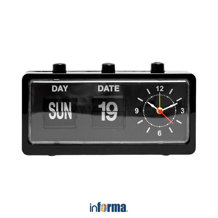 (Allthebest) Informa Jam Weker Analog - Hitam Alarm Clock Waker Clock Jam Alarm Analog Dekorasi