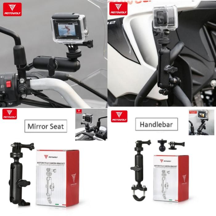Kingma Kamera - Motowolf Breket Gopro Action Cam Holder Kamera Motor Camera Insta 360