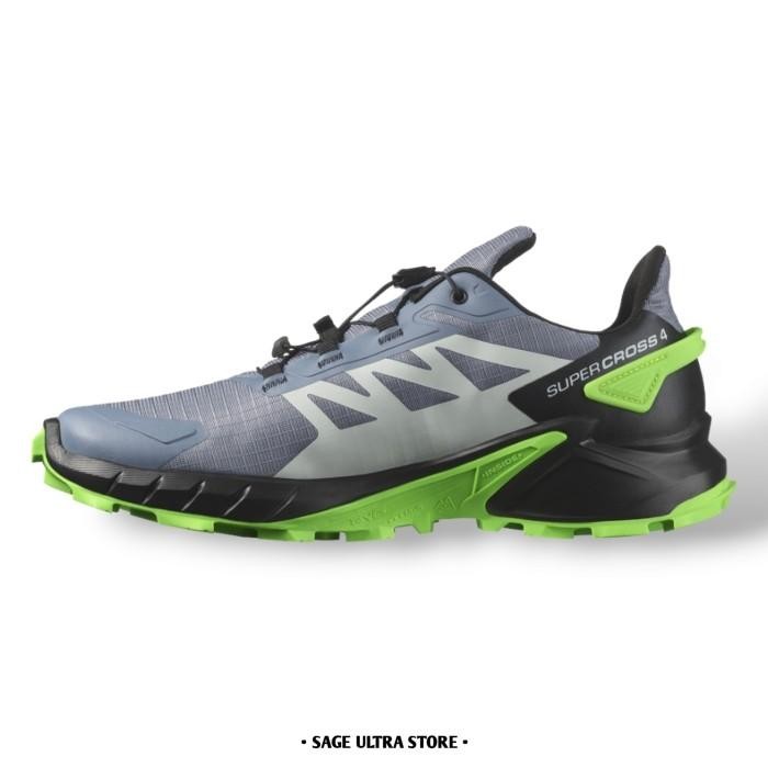 Sepatu Lari Trail Running Salomon Supercross 4 Men Pria Original - Grn