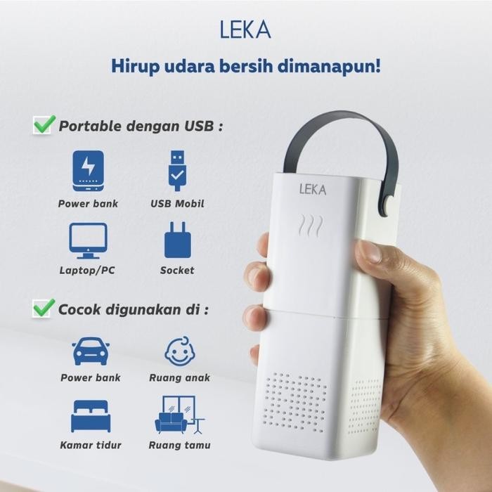 Termurah Leka Ap7705 Portable Mini Air Purifier Hepa Filter