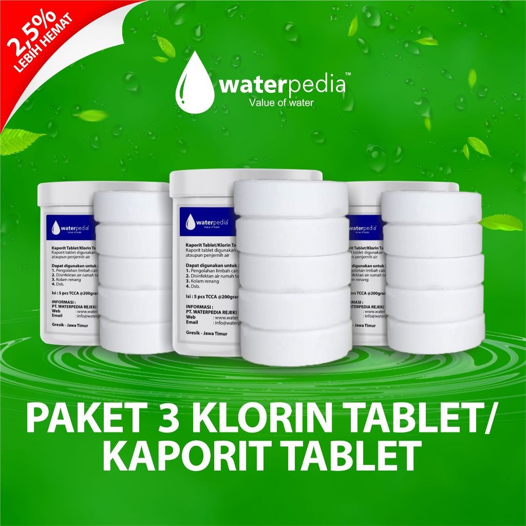 Paket 3 Klorin Tablet/Kaporit Tablet