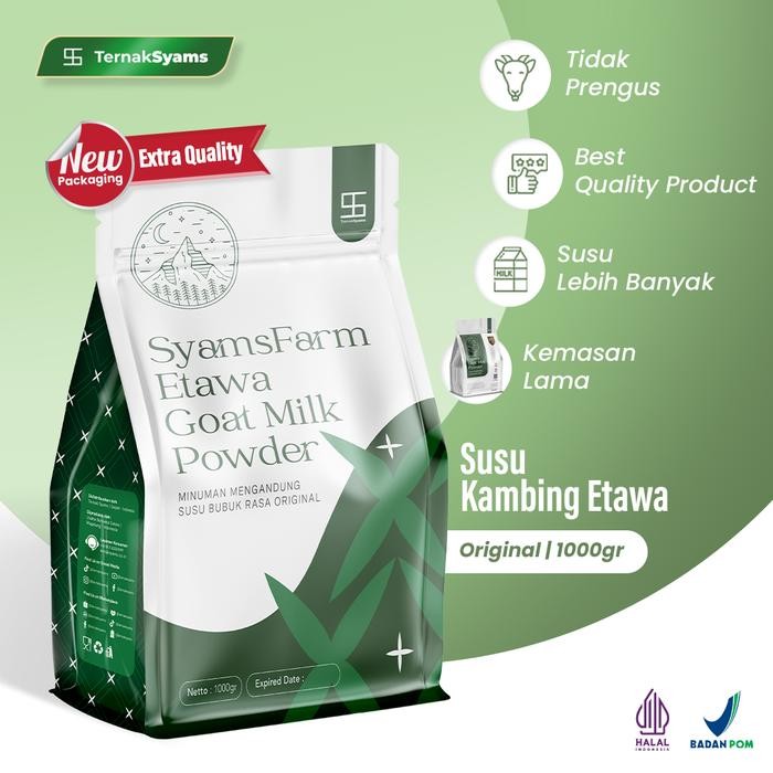 

Premium Susu Kambing Etawa Bubuk Syams 1000 Gram Pure Murni Alami Orga