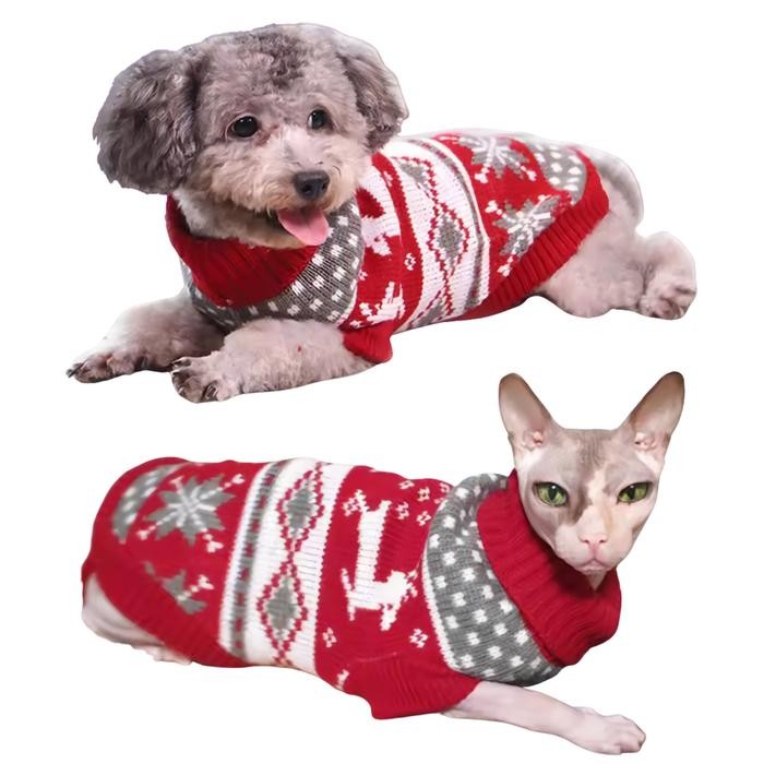 Baju Natal Anjing Dan Kucing Dog Ristmas Model Sweater Rajut