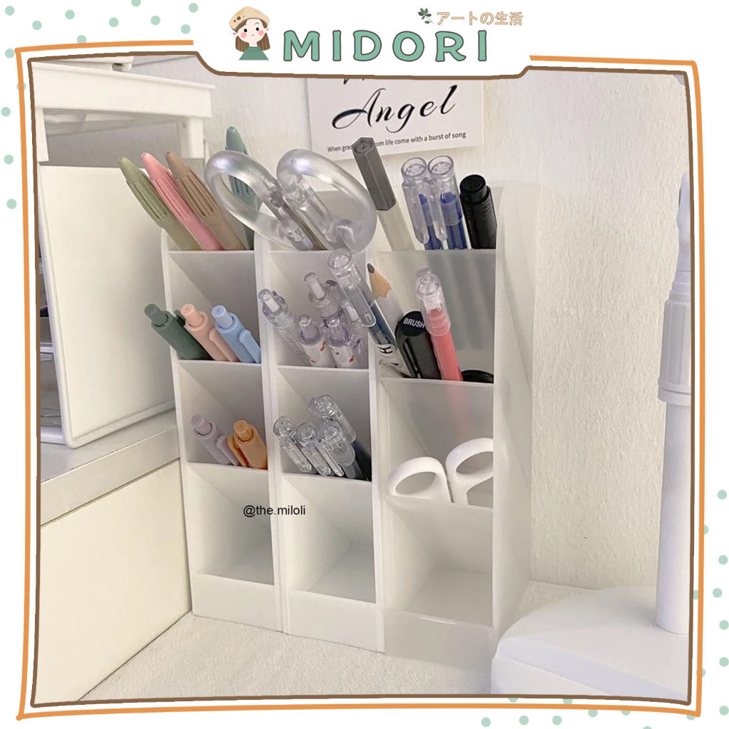 

FLASH SALE [MIDORI] 3 SLOT WHITE PEN HOLDER DESKTOP PENCIL STORAGE BOX ORGANIZER KOTAK PENSIL TABUNG