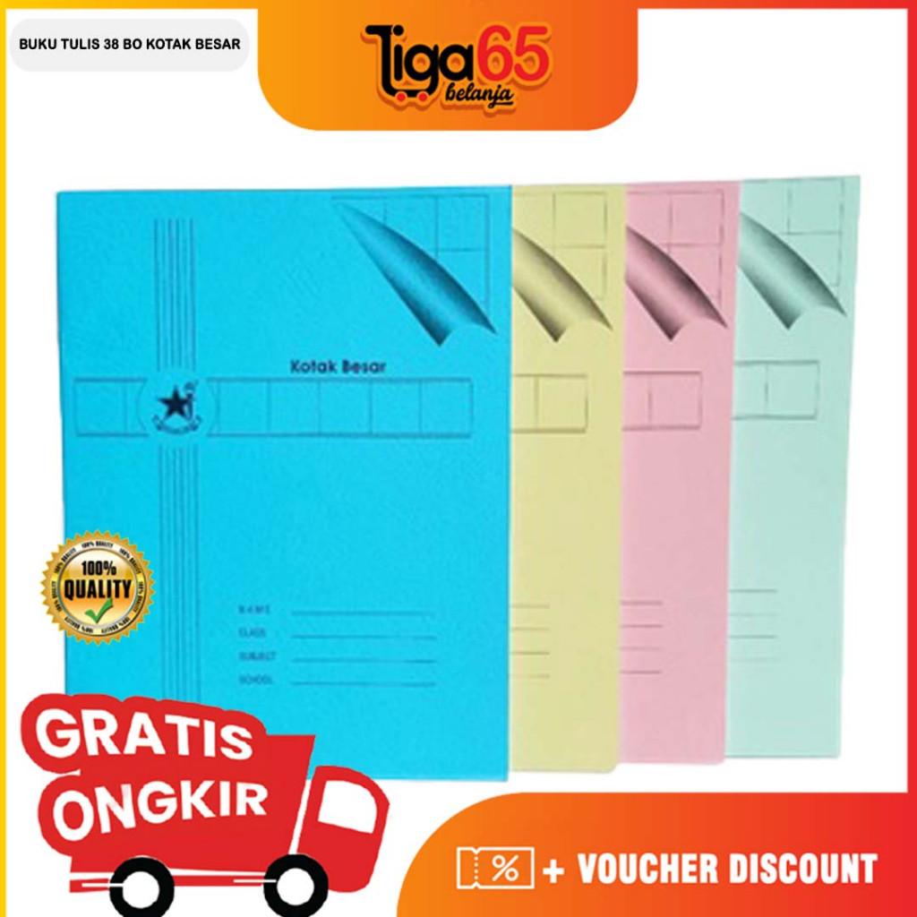 

Buku Tulis 38 Lembar Bo Kotak Besar Ukuran Kwarto / Tas n Tulis