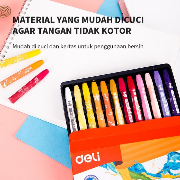 

Deli Ec20120 School Crayon/Krayon-Oil Pastel Smooth Rich Blending 24C
