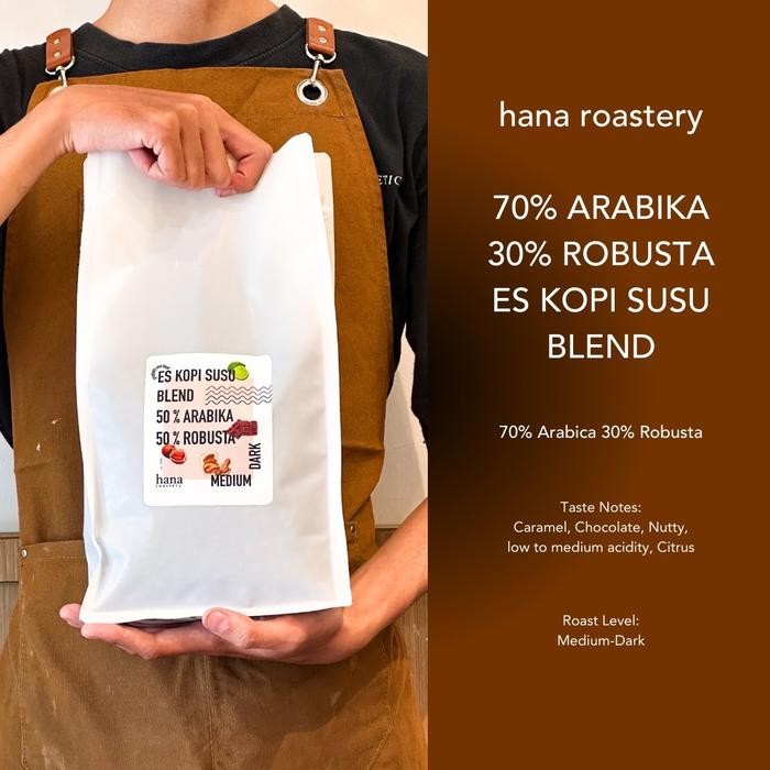 

BLEND ES KOPI SUSU - 70/30 Arabika Robusta - 200 gram - Biji Espresso Roast - Hana Roastery