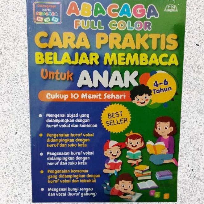 

Buku ABACAGA Full Color Cara Praktis Belajar Membaca Untuk Anak 4-6