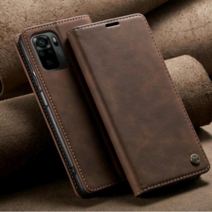 Case Compatible For Redmi Note 10 / Note 10s Flip Wallet Leather Case Cover Sarung Dompet Caseme