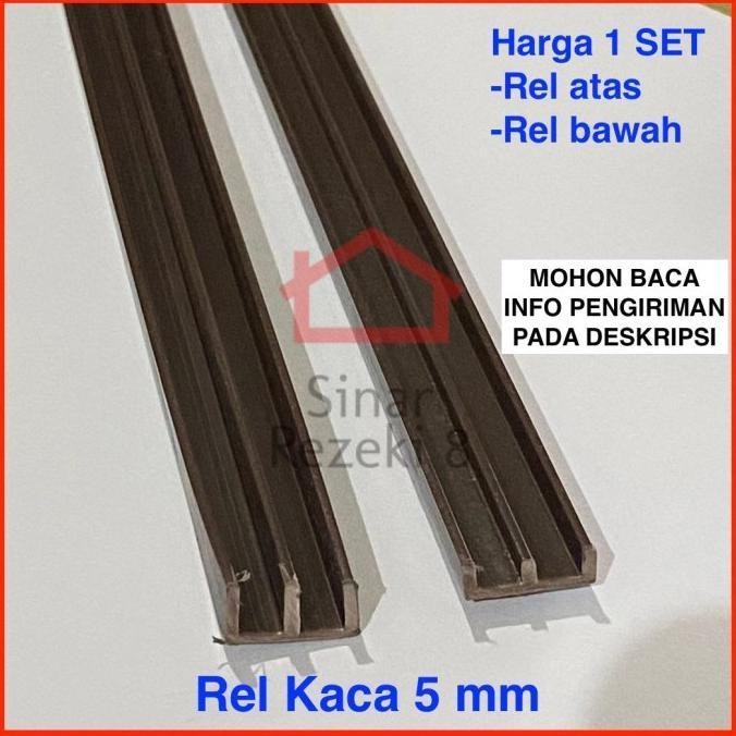 PREMIUM Rel Kaca 5 mm Plastik / Sliding Coklat Pintu Lemari Geser