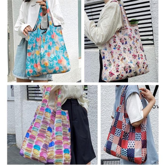 PREMIUM SH23 - TAS LIPAT ECO BAG / TAS BELANJA LIPAT / TAS TRAVEL TOTE SHOPPING BAG / ECO BAG MOTIF