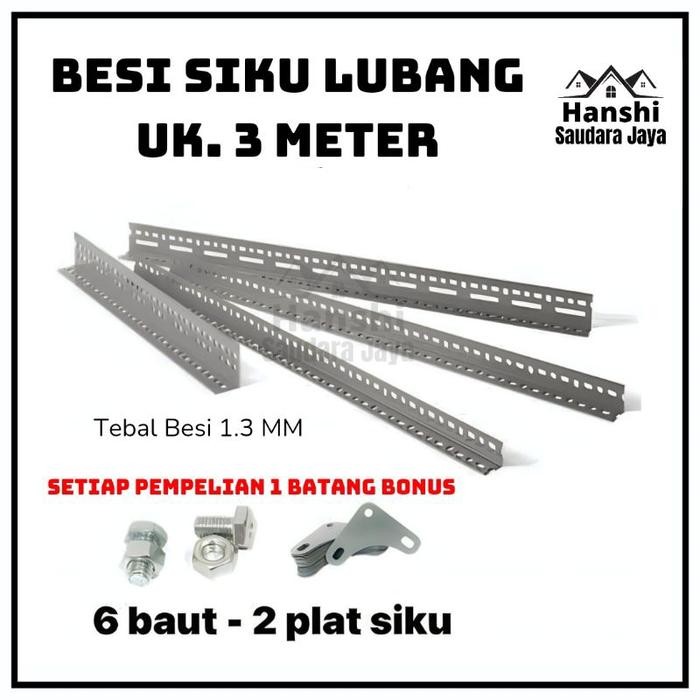 PREMIUM [Isi 10 Pcs] Besi Siku / Rak Siku / Siku Lubang besi / siku rak barang / rak siku lubang