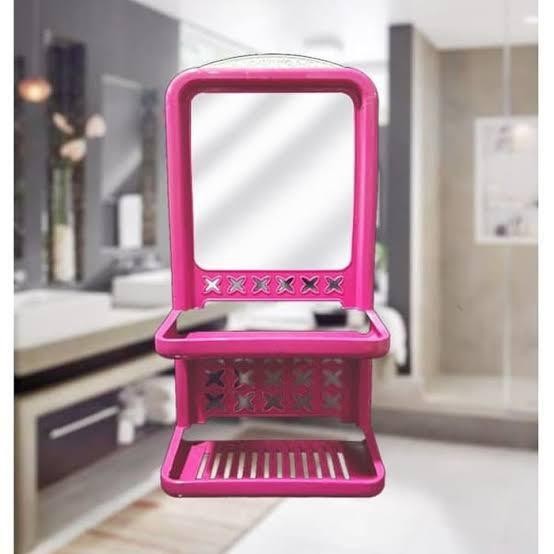 Terlaris Rak Kamar Mandi Plastik + Cermin / Rak Sabun / Rak Shampo + Cermin