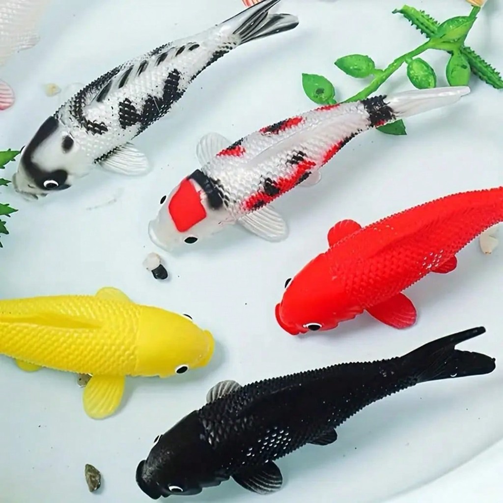 2Pcs Colorful Artificial Koi Fish For Aquariums Realistic Design In Red Gold Yellow White Enhance