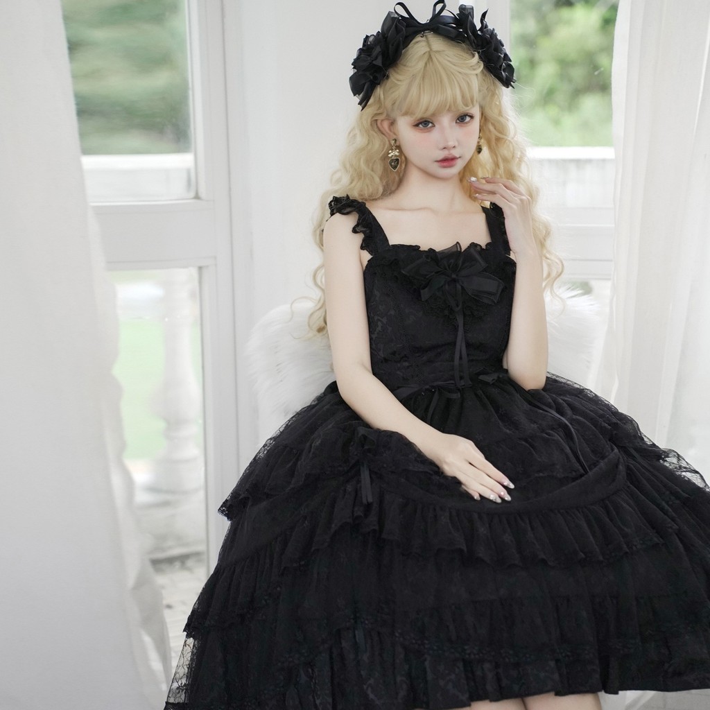 Lolita Original Elegant Retro Black Slim Jsk Dress Lolita Princess Dress