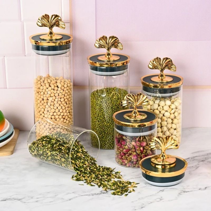 

Andrianbijaksana [ Str ] Littleapple_O Elk Snack Toples Kaca Tempat Penyimpanan Snack Mewah / Toples