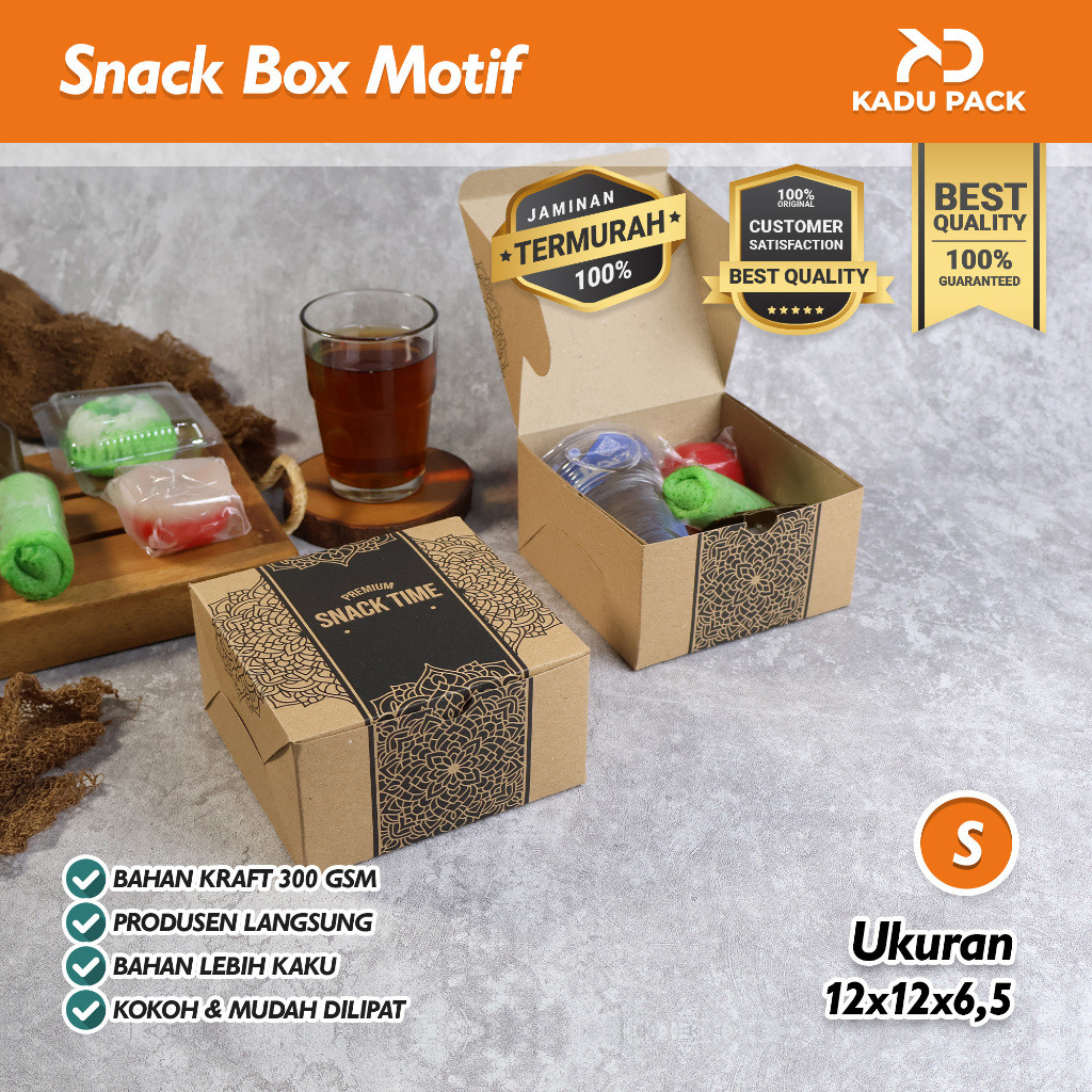 

Andrianbijaksana (25 Pcs) Snack Box Dus Kue Motif 300 Gsm 12X12 14X12 16X12