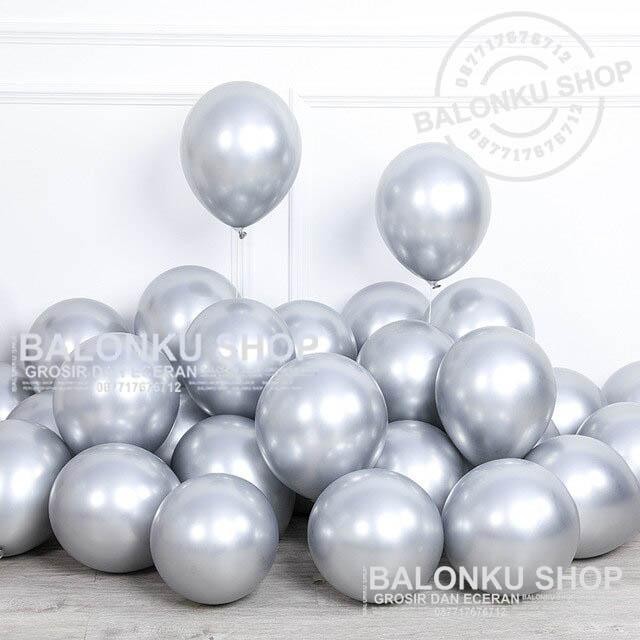 PREMIUM Balon Chrome Silver / Balon Metalik Chrome / Balon Latex Chrome