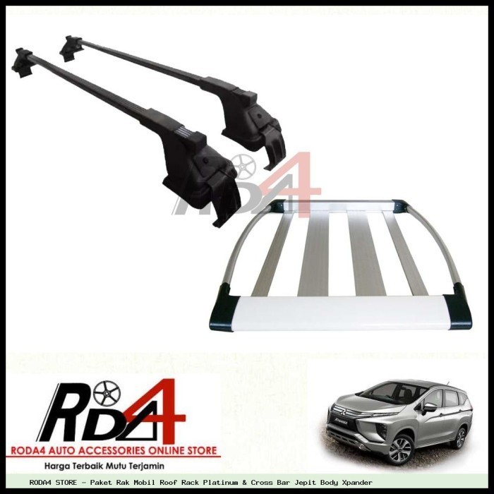 Menarik Paket Rak Mobil Roof Rack Platinum & Cross Bar Jepit Body Xpander