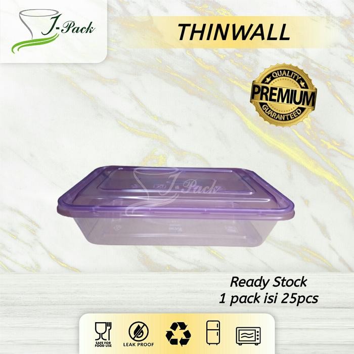 JTTOP" THINWALL 650 ML TUTUP WARNA / KOTAK MAKAN PLASTIK - PER 25PCS (RANDOM)
