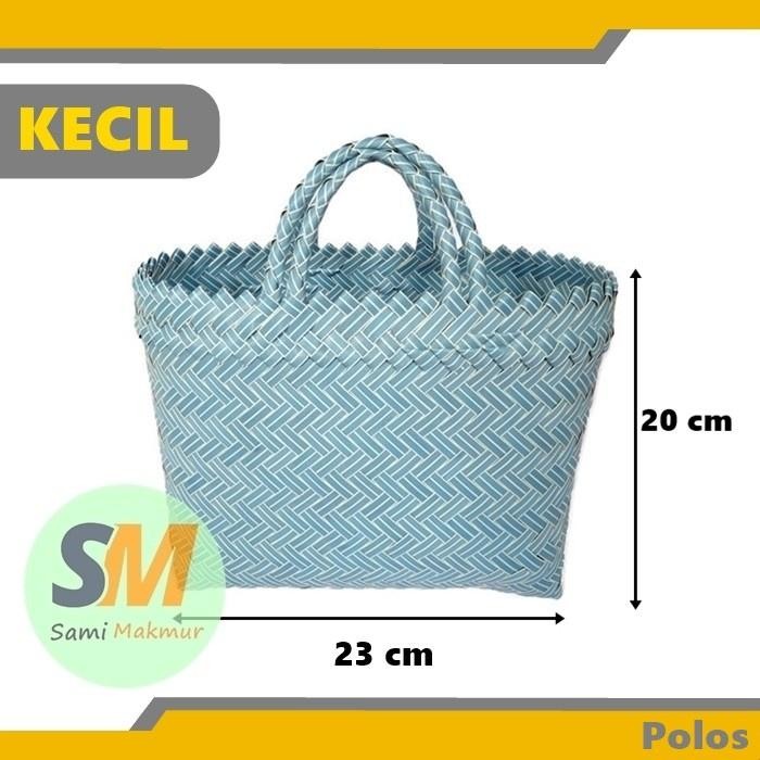 PREMIUM Tas Anyaman Plastik LURIK POLOS KECIL (S) Tas Anyam Jinjing / Tas Hampers Parcel Souvenir