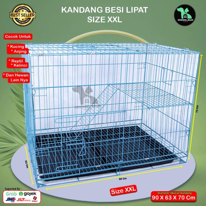 KANDANG BESI LIPAT SIZE XXL JUMBO TEBAL UNTUK KUCING ANJING DLL