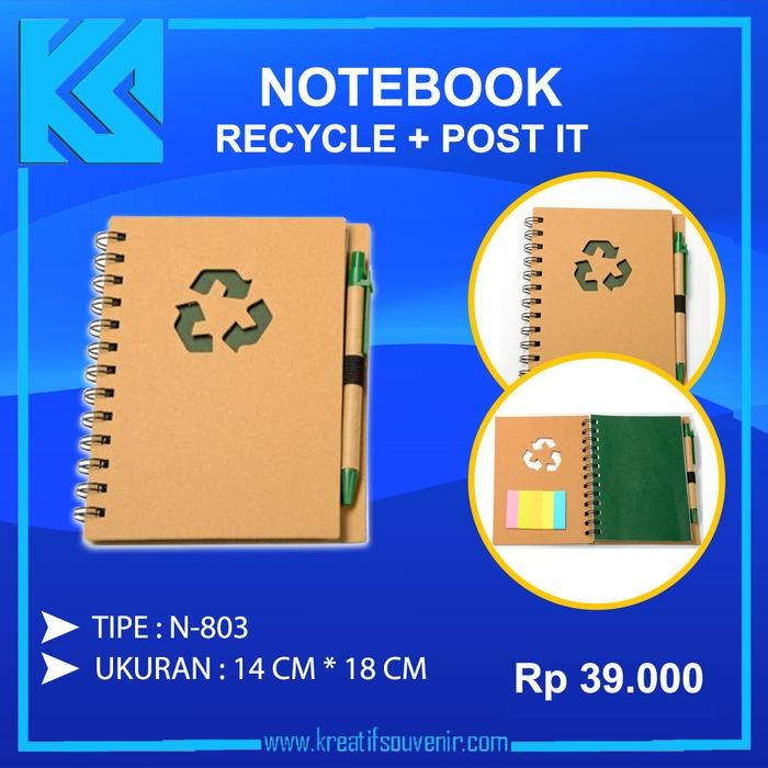 

Notebook Recycle Lengkap Dengan Post It Dan Pulpen Bisa Custom Design #Gratisongkir