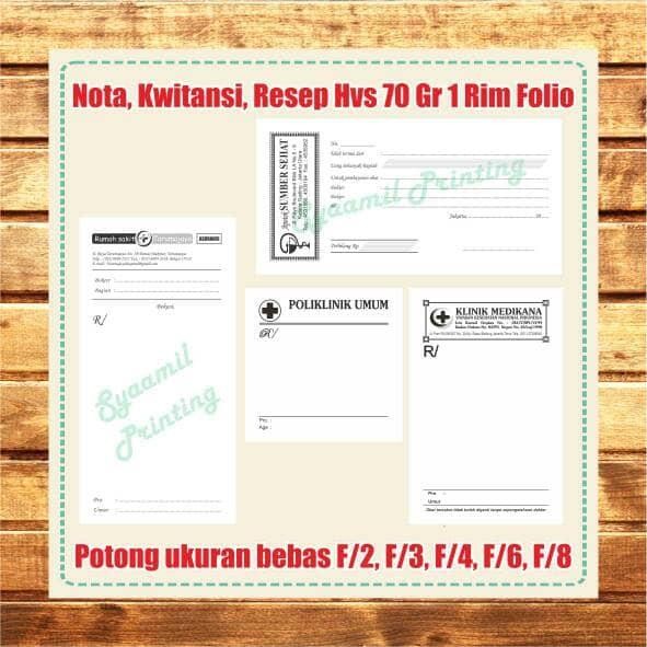 

Buku Resep, Kwitansi, Memo Hvs 70Gr 1Rim Folio #Gratisongkir