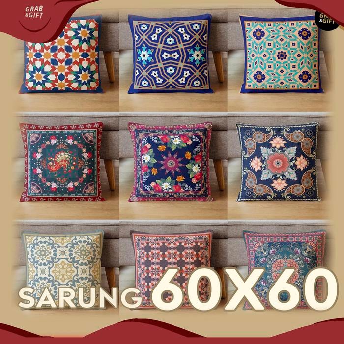 Sarung Bantal 60 X 60 Sofa Motif Maroko Timur Tengah Arabik Marocco Tile Turkish Turki 60 Cm