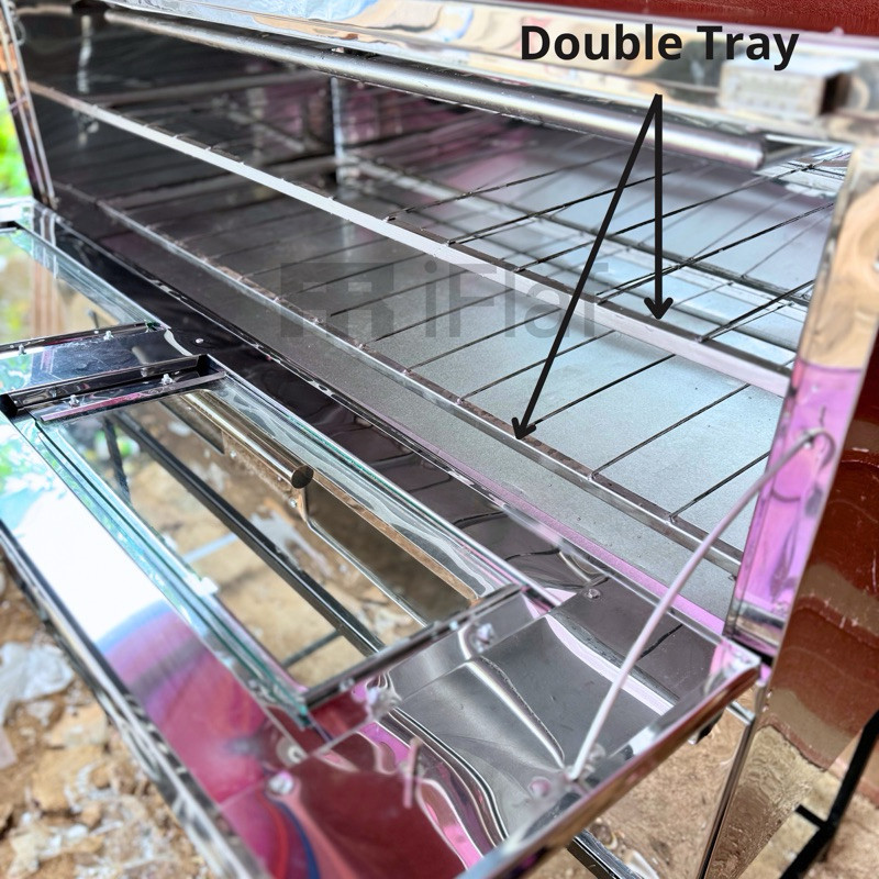 Oven Gas api atas bawah stainless besar ukuran 120x55x70 cm - open gas - oven besar - oven roti