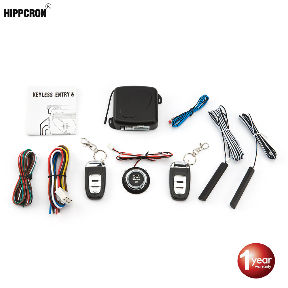Hippcron Car Alarm Remote Control PKE Car Keyless Entry Engine Start Alarm System Push Button Remote