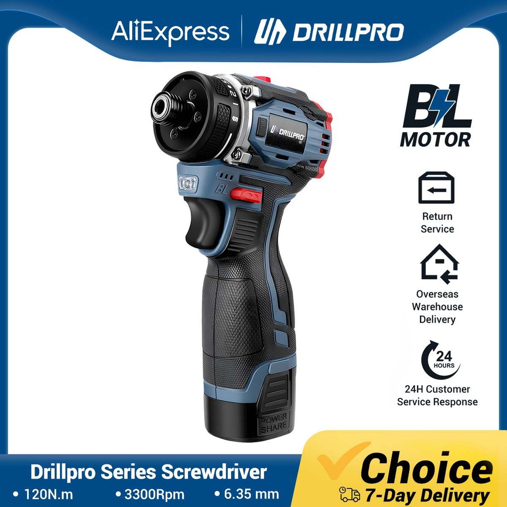Drillpro 16V Cordless Drill Electric Screwdriver Wireless Power Driver 5200Mah Battery Power Tools
