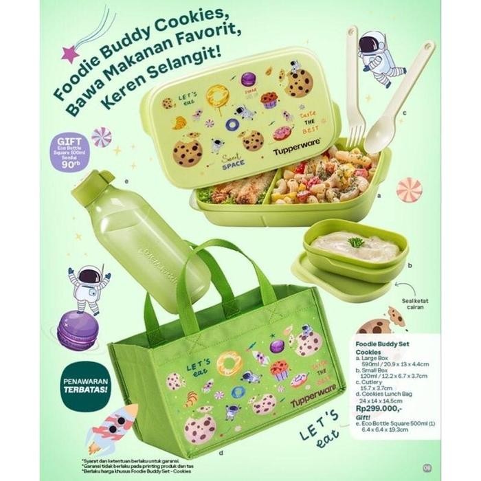 Miliki Segera Tupperware Blue Yummy Pink Sweety Set Kotak Makan Bekal Anak Dfr107