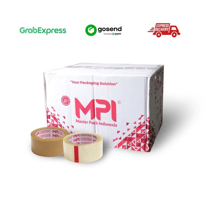 

Lakban Bening - Lakban Cokelat 45 mm x 80 Yard MPI 1 Dus isi 72 Roll