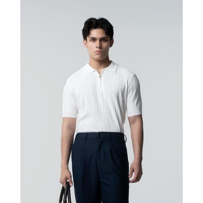 BALVEIN - Chartier Knit Polo Knitwear Atasan Katun Kerah Pria best seller