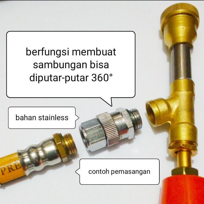 JTTOP" SAMBUNGAN NEPEL FLEXIBLE DRAT ULIR ANTI KUSUT GULUNGAN SELANG STIM