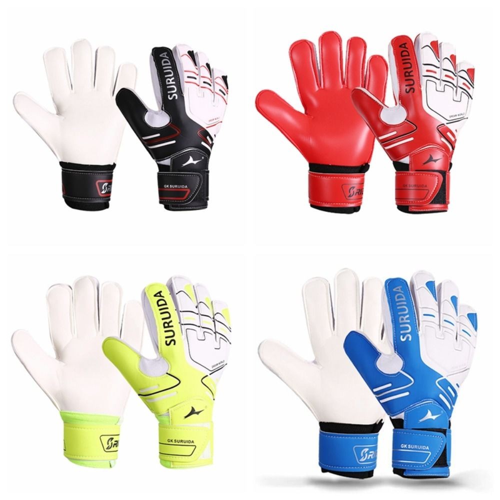1 Pair Size 5-10 Goalkeeper Gloves Thickened Latex Kids Football Goalie Gloves Wear Resistant Soft G