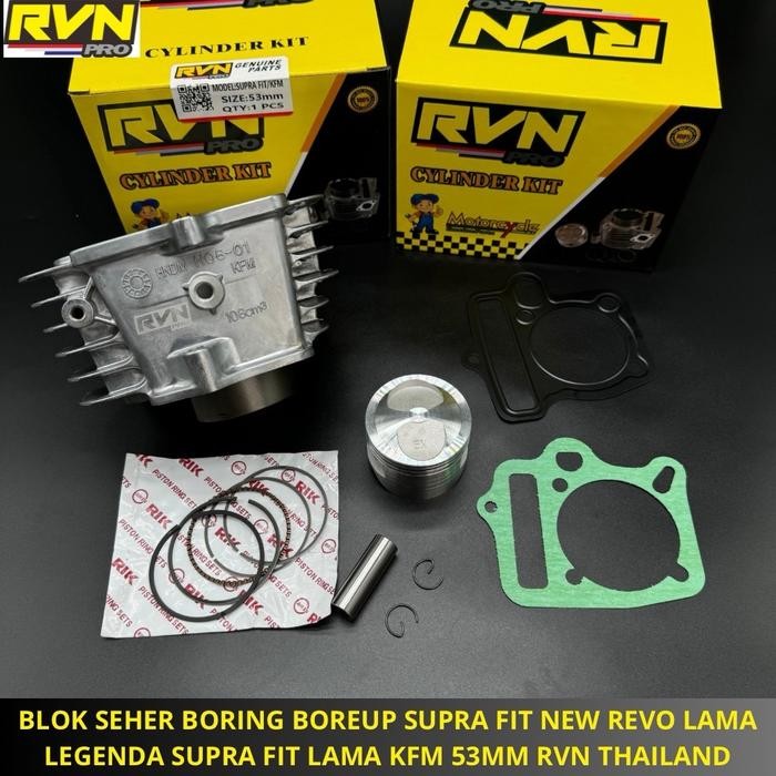BLOK SEHER BORING PAKET BOREUP BORE UP SUPRA FIT NEW REVO LAMA LEGENDA SUPRA FIT LAMA KFM 53MM 53