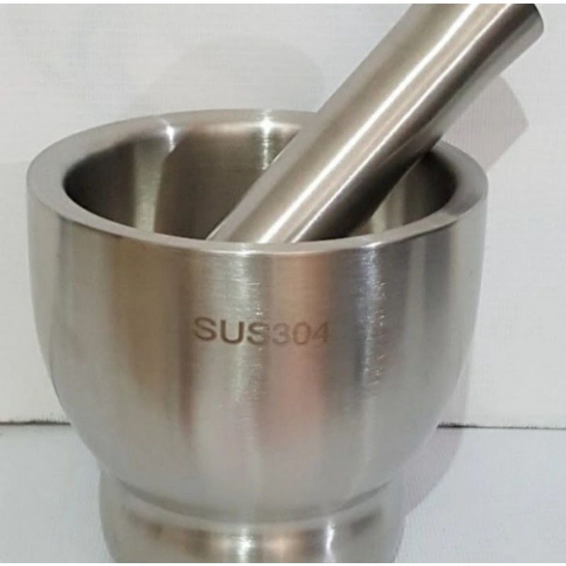 tumbukan obat stainless steel sus304 / ulekan / cobek (Besar)