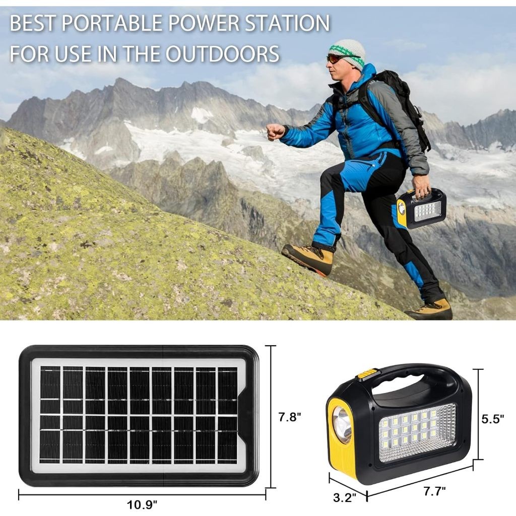Solar Light Lampu Panel Surya + Speaker Bluetooth Radio Full Bass VDR V-1588S-U Gratis 2 Bohlam LED