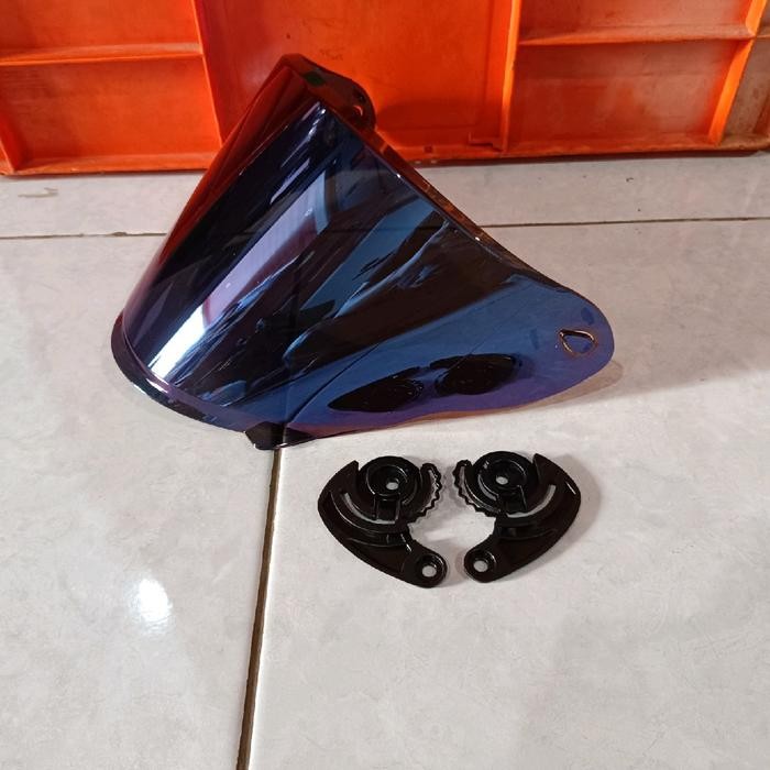 FLAT VISOR KACA HELM NHK R6 SERIES FREE RACHET NHK R6 KACA NHK R6 helm setengah wajah visor silver
