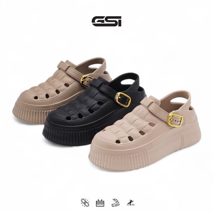 JTTOP" SEPATU SANDAL WANITA SEPATU SLIP ON WANITA FASHION KEKINIAN BAHAN KARET EVA PREMIUM ELASTIS