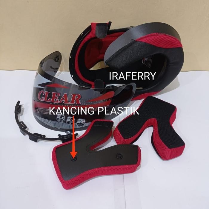 Paket komplit busa dan kaca visor helm kyt RC7 RC 7 warna hitam smoke