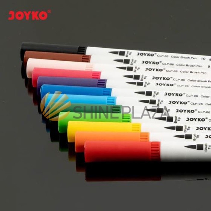 

Color Brush Pen Joyko 12 Colors CLP-06 Pena Spidol Kuas Warna Murah