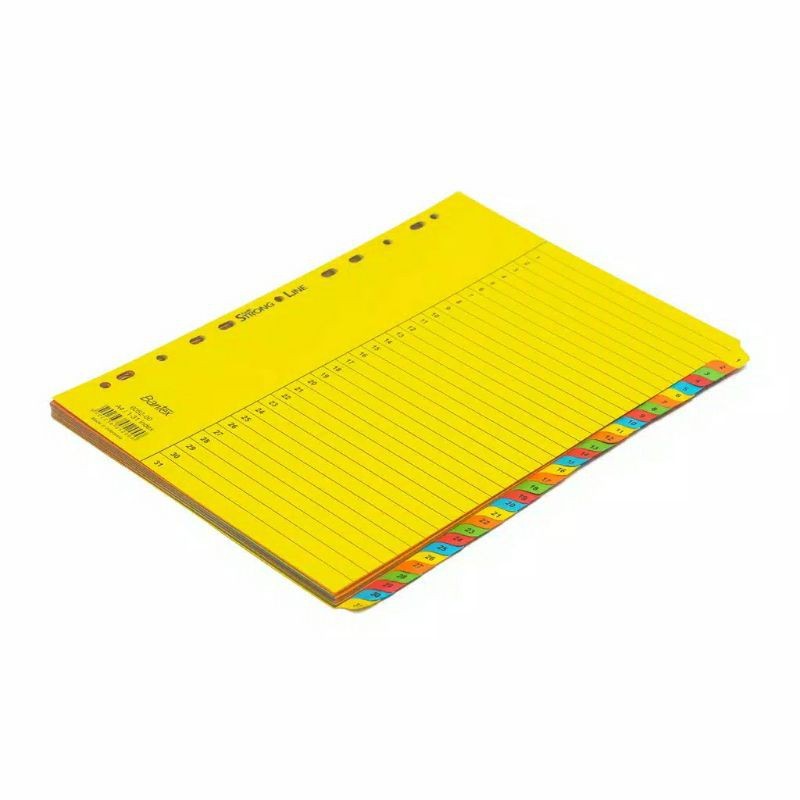 

Bantex Pembatas Binder Divider Size A4 31 Lembar Index Numeric