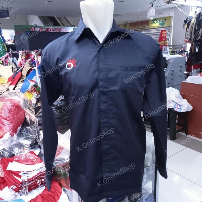 BEST SELLER kemeja Telkom Seragam Telkom baju Telkom lengan panjang navy