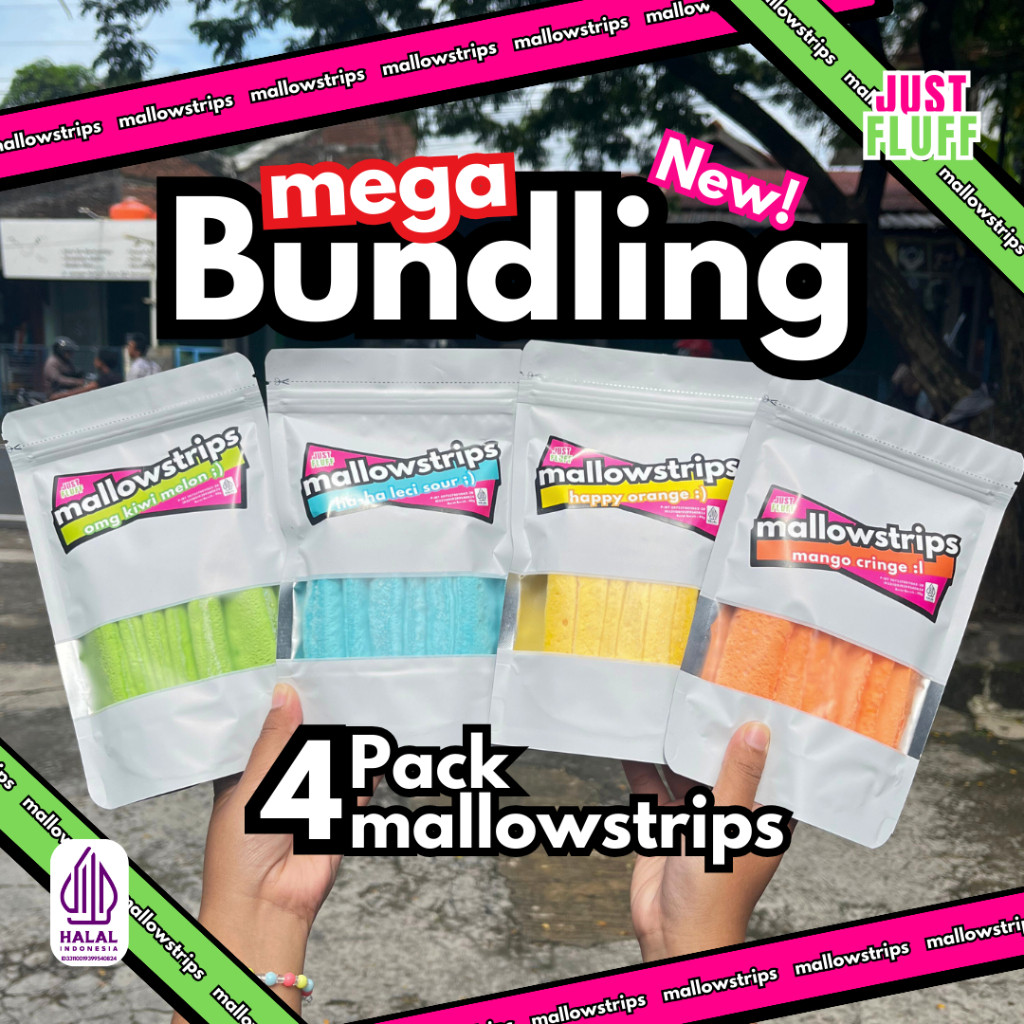

Lovely Back - 4 PACK MALLOWSTRIPS [COMPLETE] JUSTFLUFF MARSHMALLOW [HALAL] [4 PACK]